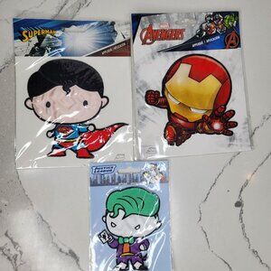Set Of 3 Justice League & Avengers Iron-On Patches  Superman Iron Man Joker